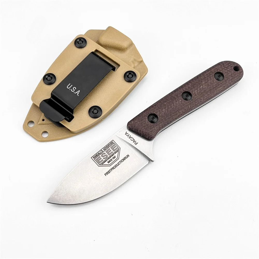 Bushcraft Knife Fixed - Fixed Blade Outdoor Survival Knife, Micarta