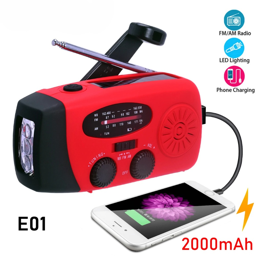Solar Emergency Charger - E01 Emergency Hand Crank Solar Radio