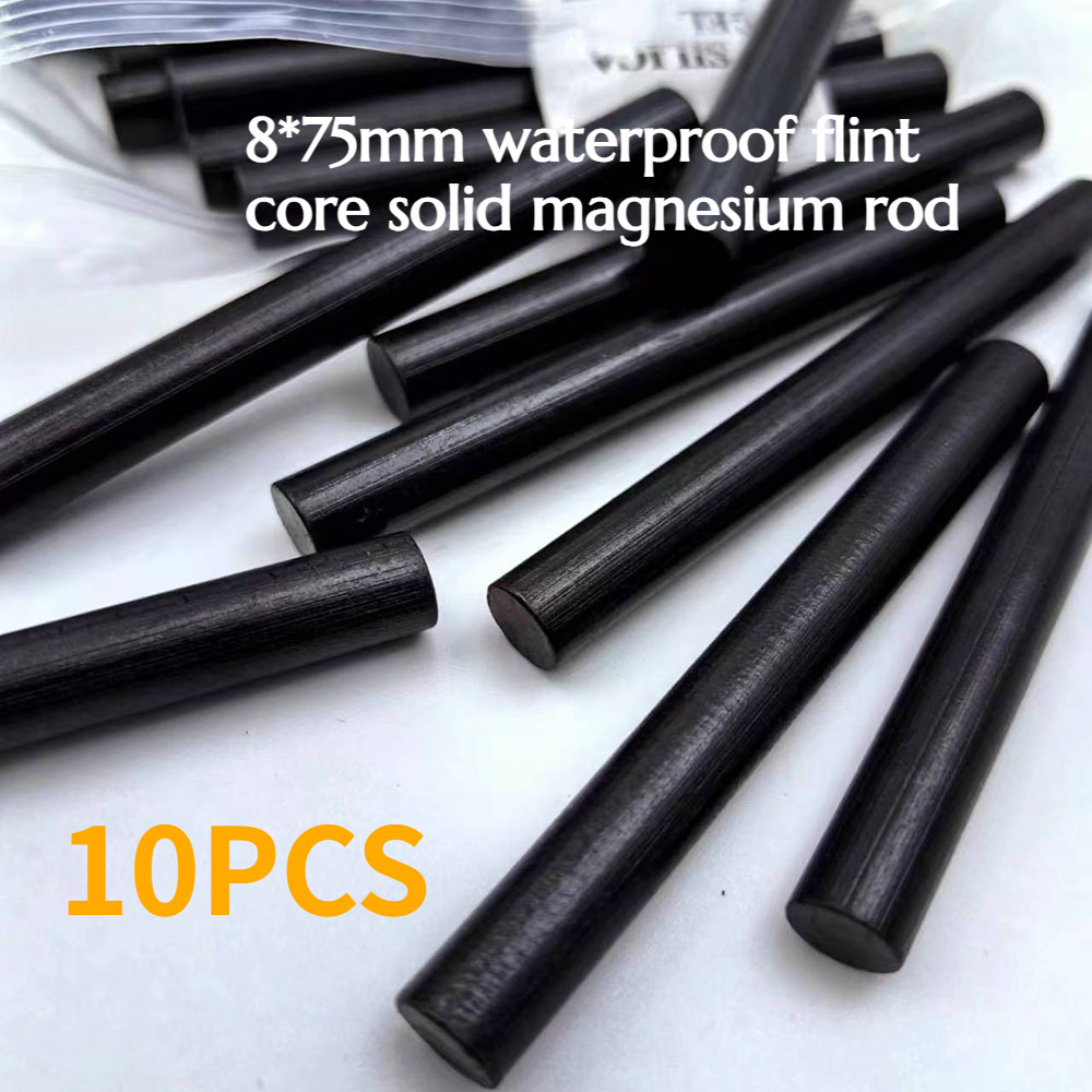 Fire Starting Kit - 10PCS 8*75mm Waterproof Flint Core Solid