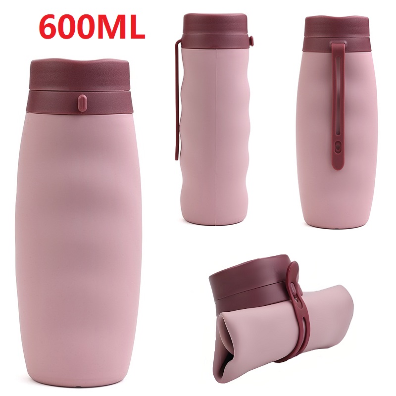 Water Bag Collapsible - 600ml Foldable Water Bottles Soft Flask