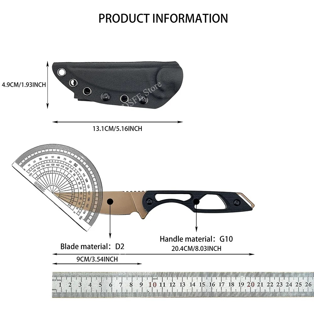 Multi-Purpose Wilderness Activ - Bushcraft Knife Fixed recension och pris