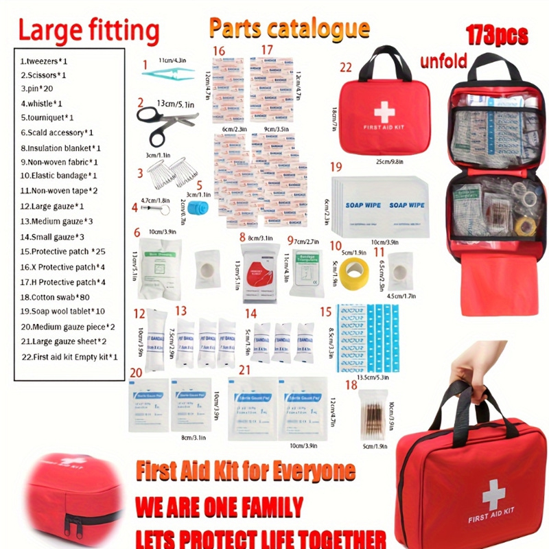 173Pcs First Aid Kit Full Set  - Bivy Bag Emergency recension och pris