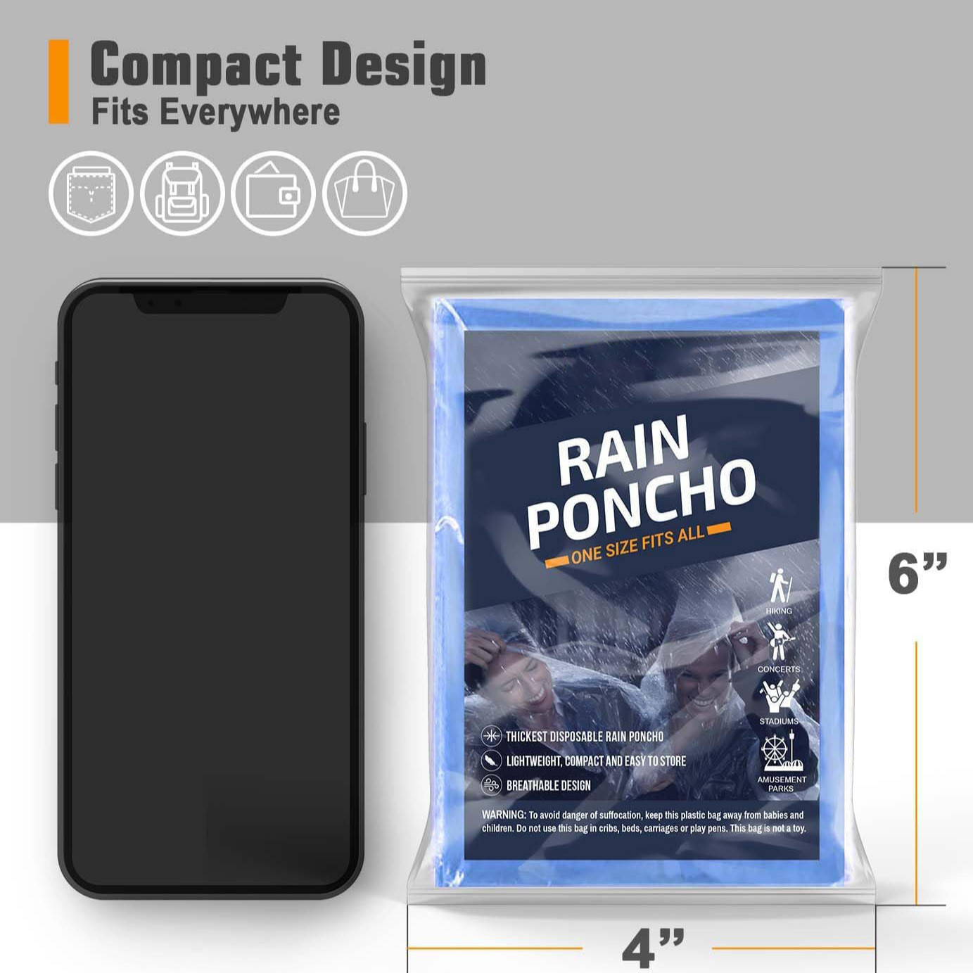 5Pcs Disposable Rain Ponchos f - Emergency Poncho Rain recension och pris