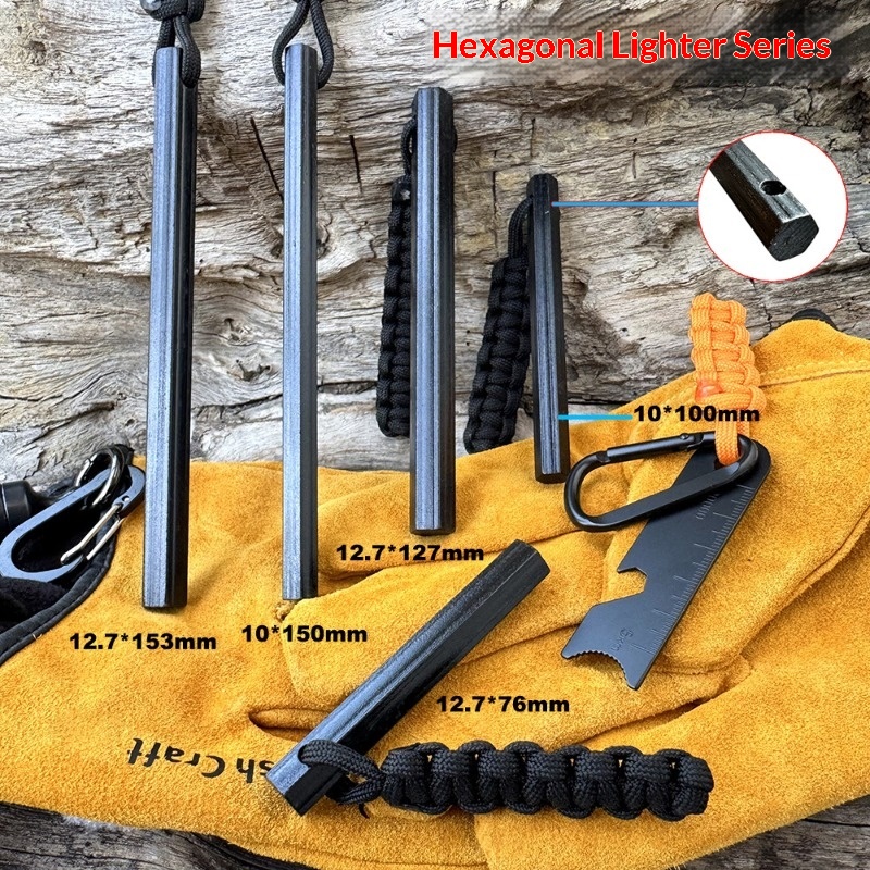 Hand Woven Rope Hexagonal Flin - Fire Starting Kit recension och pris
