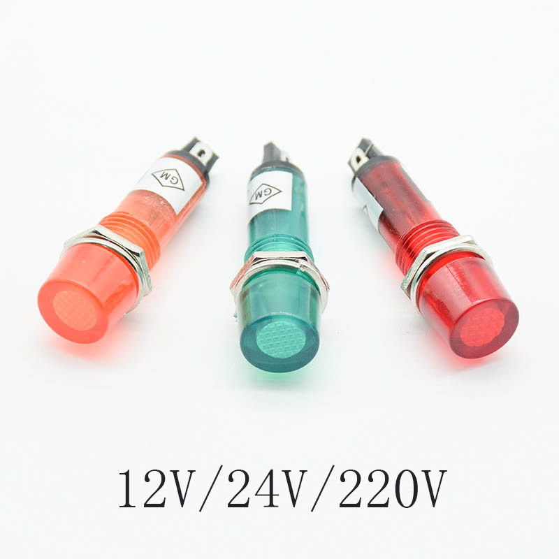 5Pcs 220V 12V 24V DC Mounting  - Signal Panel Orange recension och pris