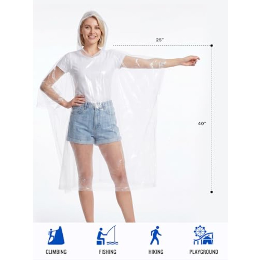 Disposable Rain Ponchos for Ad - Emergency Poncho Rain recension och pris
