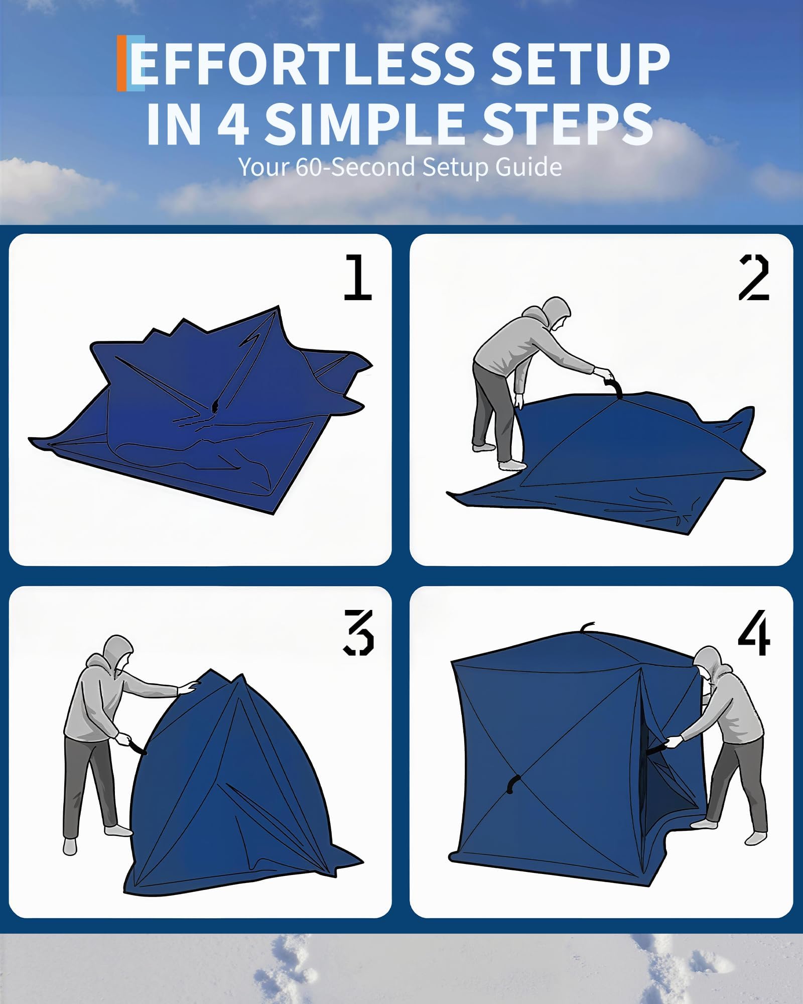 Pop-Up Ice Fishing Tent Hub-St - Emergency Mylar Tent recension och pris