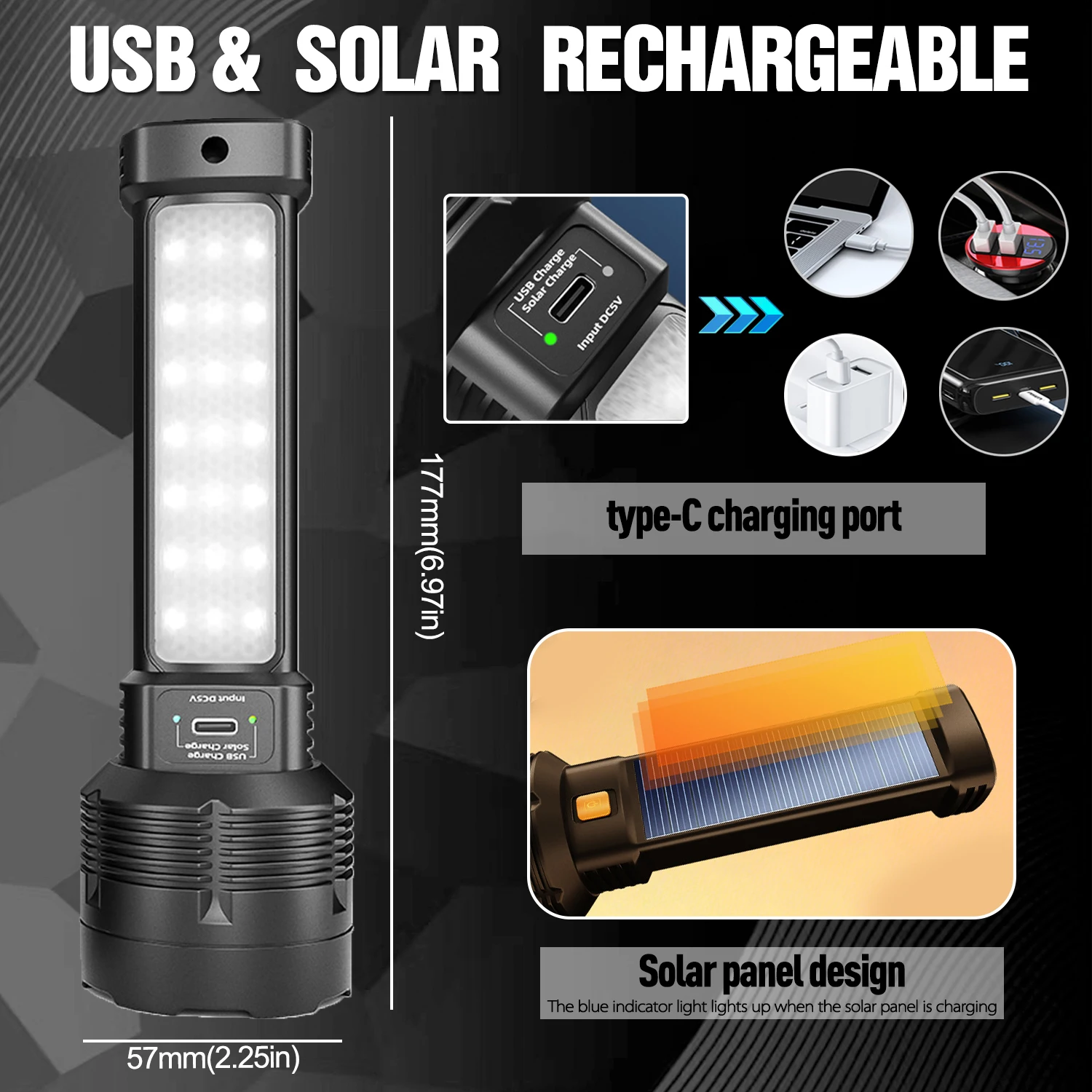 Solar-powered Flashlight Super - Solar Emergency Charger recension och pris