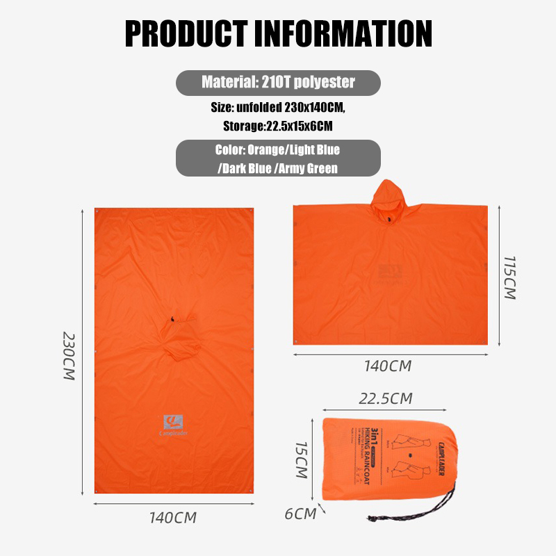 3-in-1 Lightweight Rain Poncho - Emergency Poncho Rain recension och pris