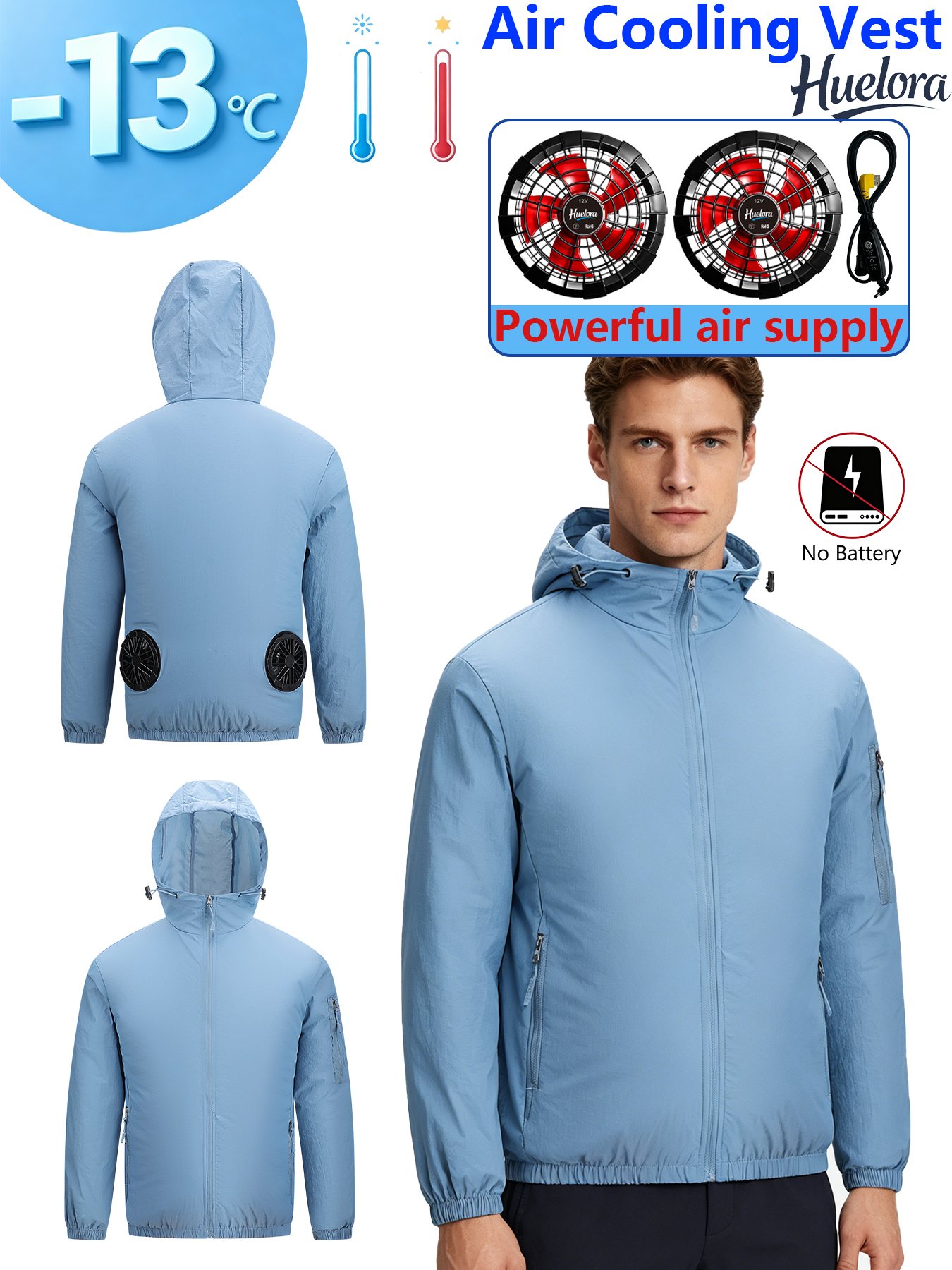 Men's Hooded USB Cooling Jacke - Fishing Kit Compact recension och pris