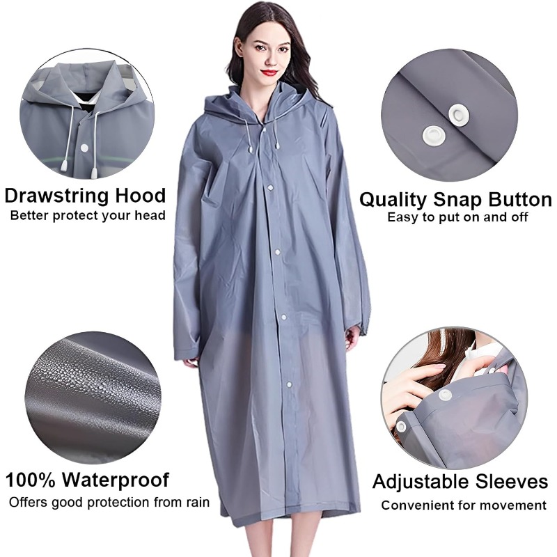 1 Pcs Reusable Rain Poncho for - Emergency Poncho Rain recension och pris