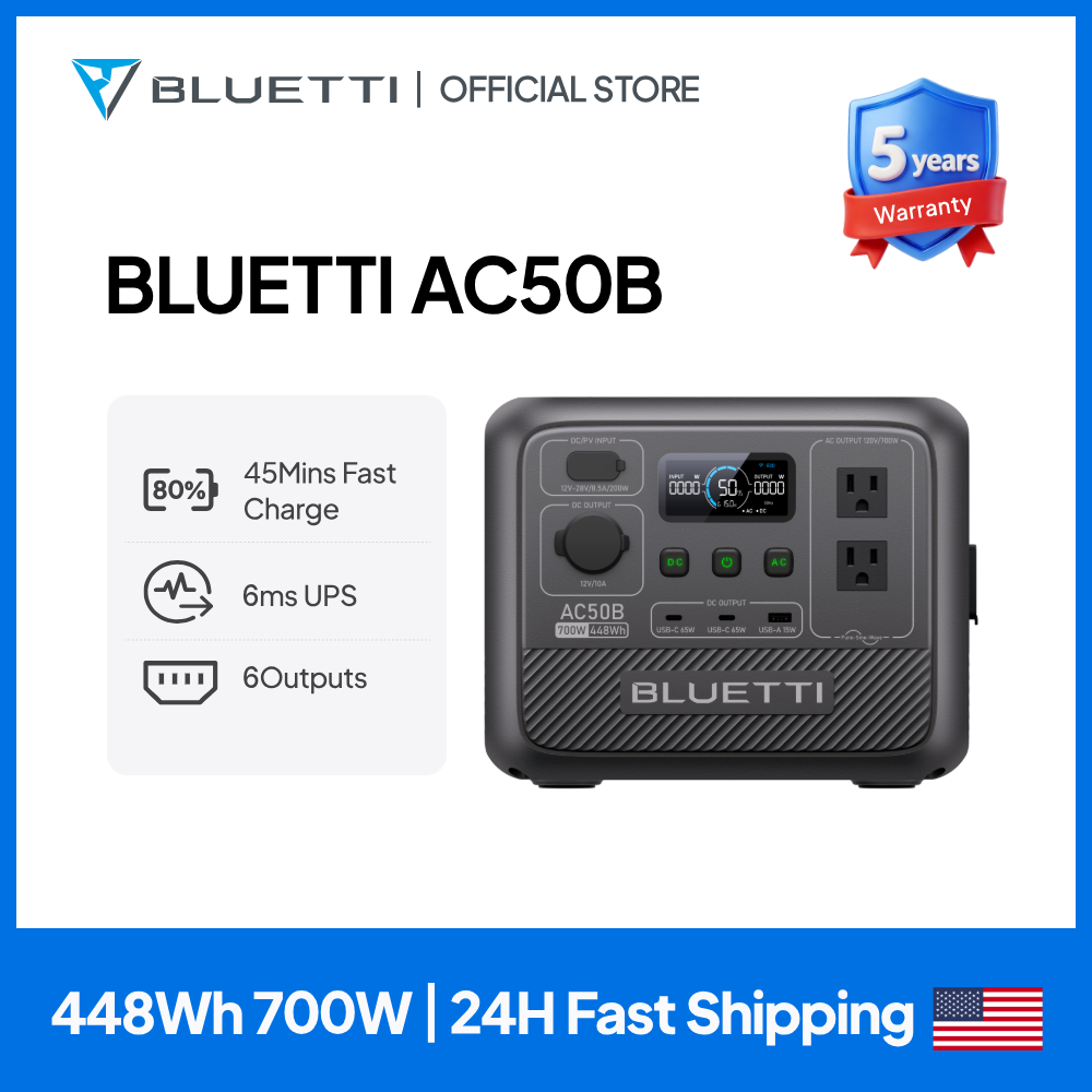 BLUETTI AC50B Portable Power S - Solar Emergency Charger recension och pris