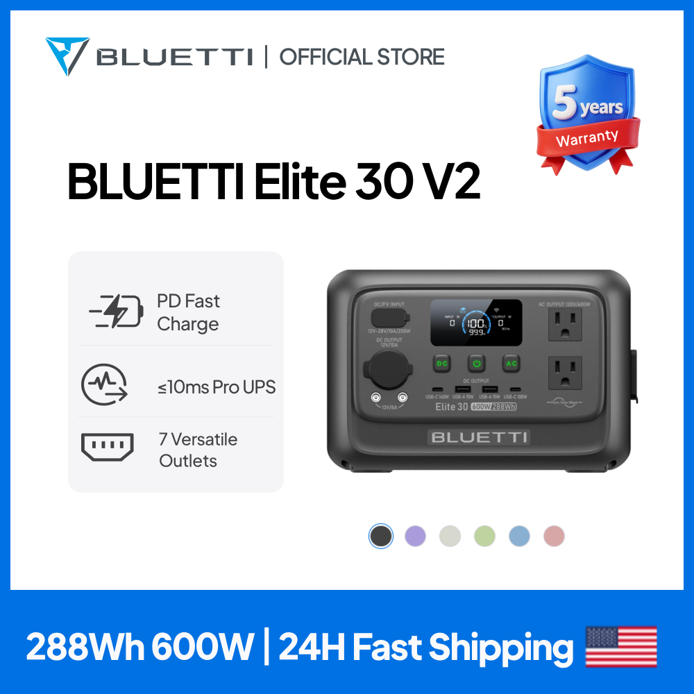 【Renew】BLUETTI Elite 30 V2 Por - Solar Emergency Charger recension och pris