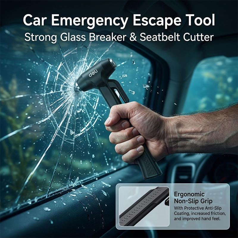 DELI Portable Car Safety Hamme - Rescue Rope Throw recension och pris