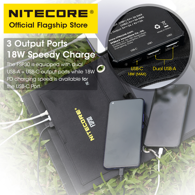 NITECORE FSP30 30W Portable So - Solar Emergency Charger recension och pris